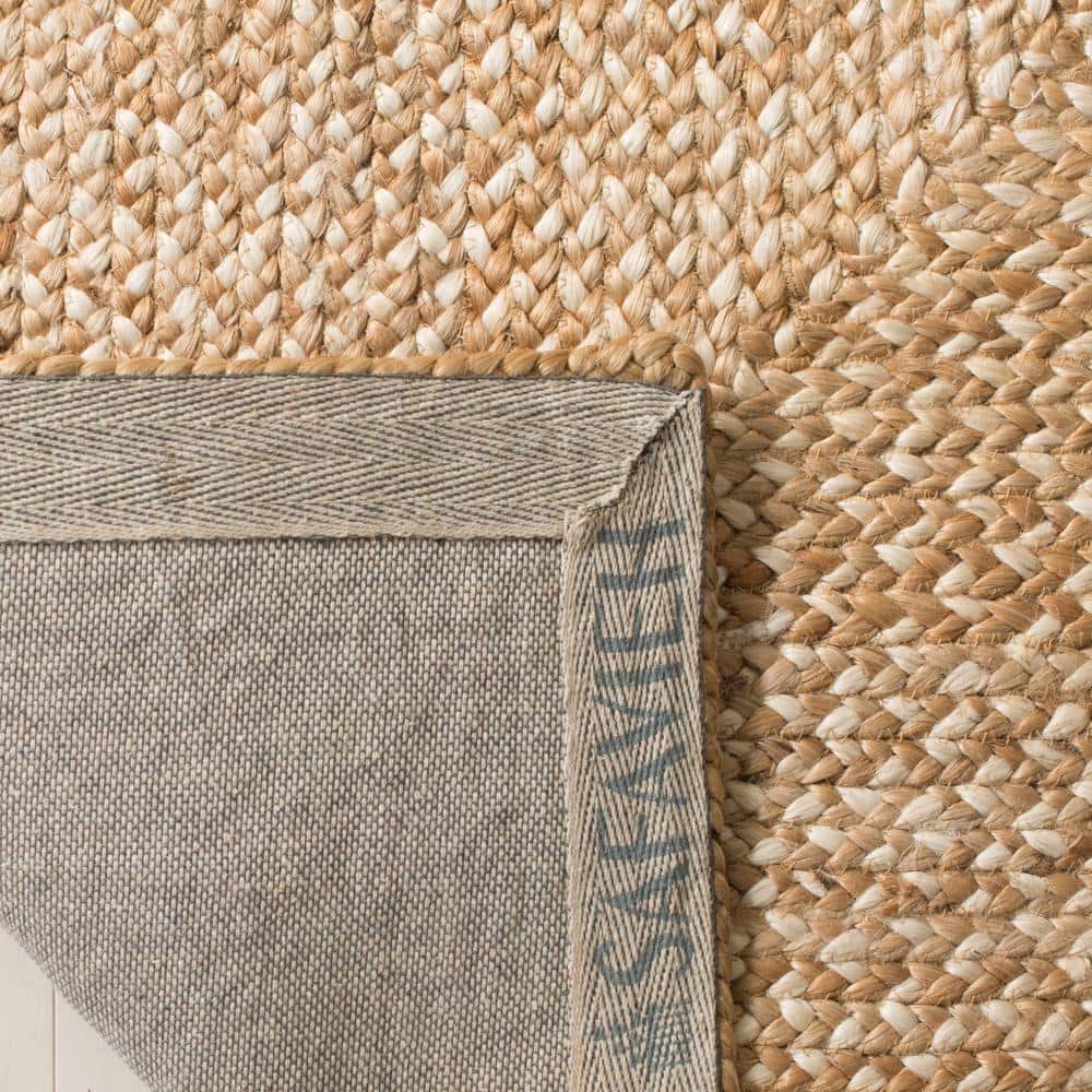 Ivory Hand-Woven Square Jute Area Rug
