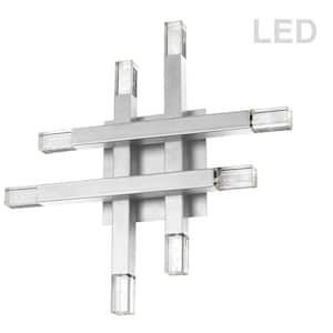 Francesca 32-Watt Polished Chrome Integrated LED Wall Sconce with Frosted Acrylic