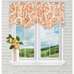 Boxtree 16 in. L Cotton Lined Scallop Valance in Orange