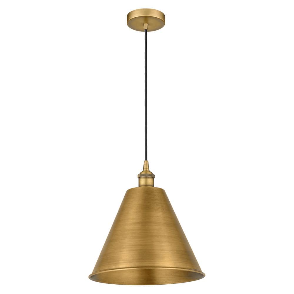 Edison Cone 100-Watt 1-Light Brushed Brass Standard Mini Pendant Light with Metal Shade price history on PriceWatchPro