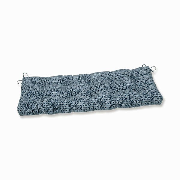 Pillow Perfect Other Rectangular Outdoor Bench Cushion in Blue