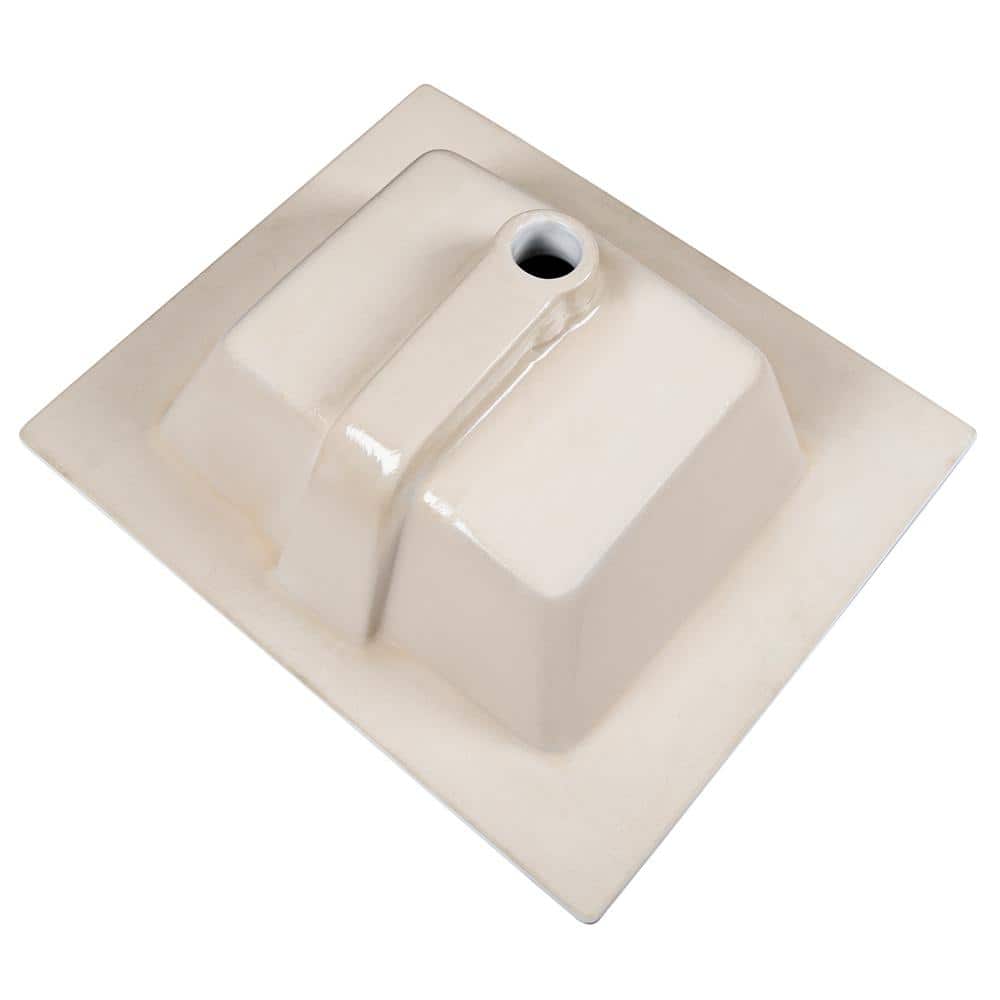 21'' x 18'' White Rectangular Ceramic Drop-In Bathroom Sink with Overflow