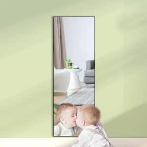 65 in. H x 22 in. W Black Full Length Mirror Standing with Aluminum Frame for Dressing, Living Room, Entryway or Dorm