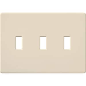 Fassada 3 Gang Toggle Switch Cover Plate for Dimmers and Switches, Light Almond (FG-3-LA)