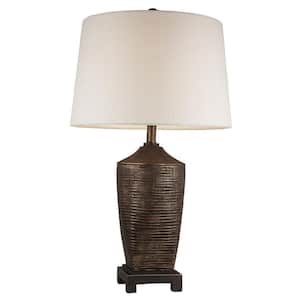 30 in. Bronze Standard Light Bulb Urn Bedside Table Lamp