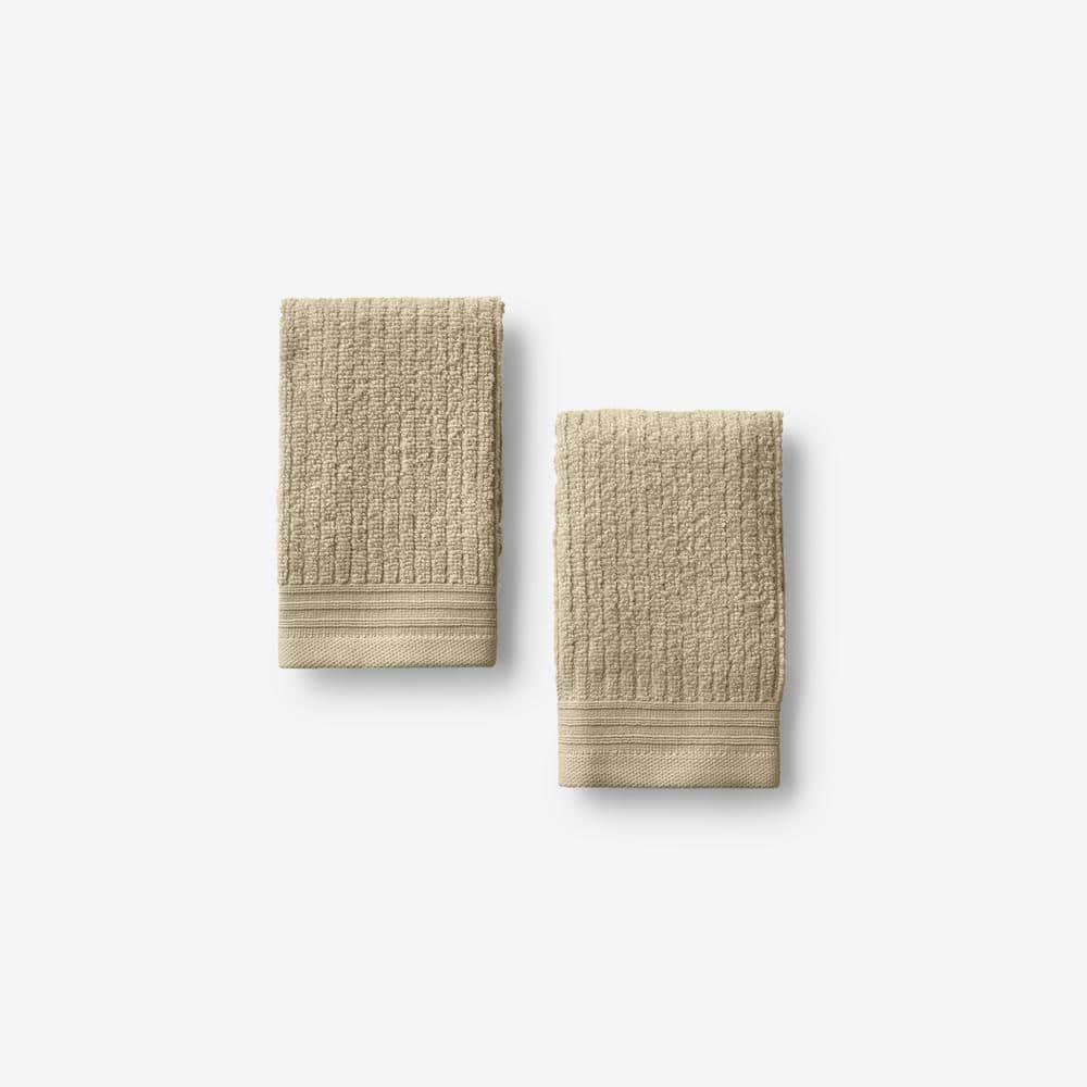 The Company Store Green Earth Quick Dry Mocha Solid Cotton Wash Cloth (Set of 2)