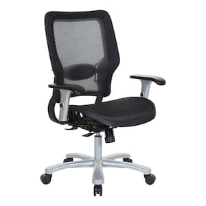 Space Seating 63 Series Air Grid Big and Tall Executive Office Chair In Black with Silver Base
