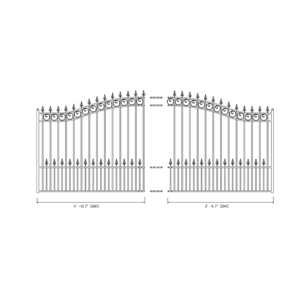 Black Steel Arched Sliding Driveway Gate with Opener