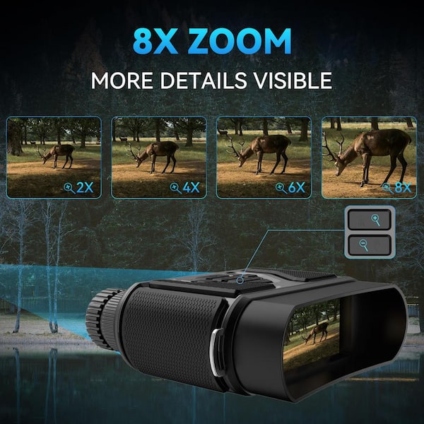 Misopily 984FT 3 in. Large Display Black Night Vision Binoculars