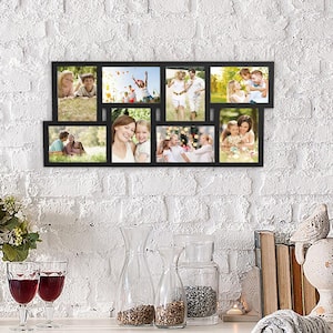 8-Opening 4 in. x 6 in. Black Picture Frame Collage