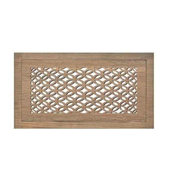 STELLAR Duct Opening Size 4 x 12-Overall Size 7 x 15 3D Circles Design Hardwood Floor Register Flush Mount with Installation Box
