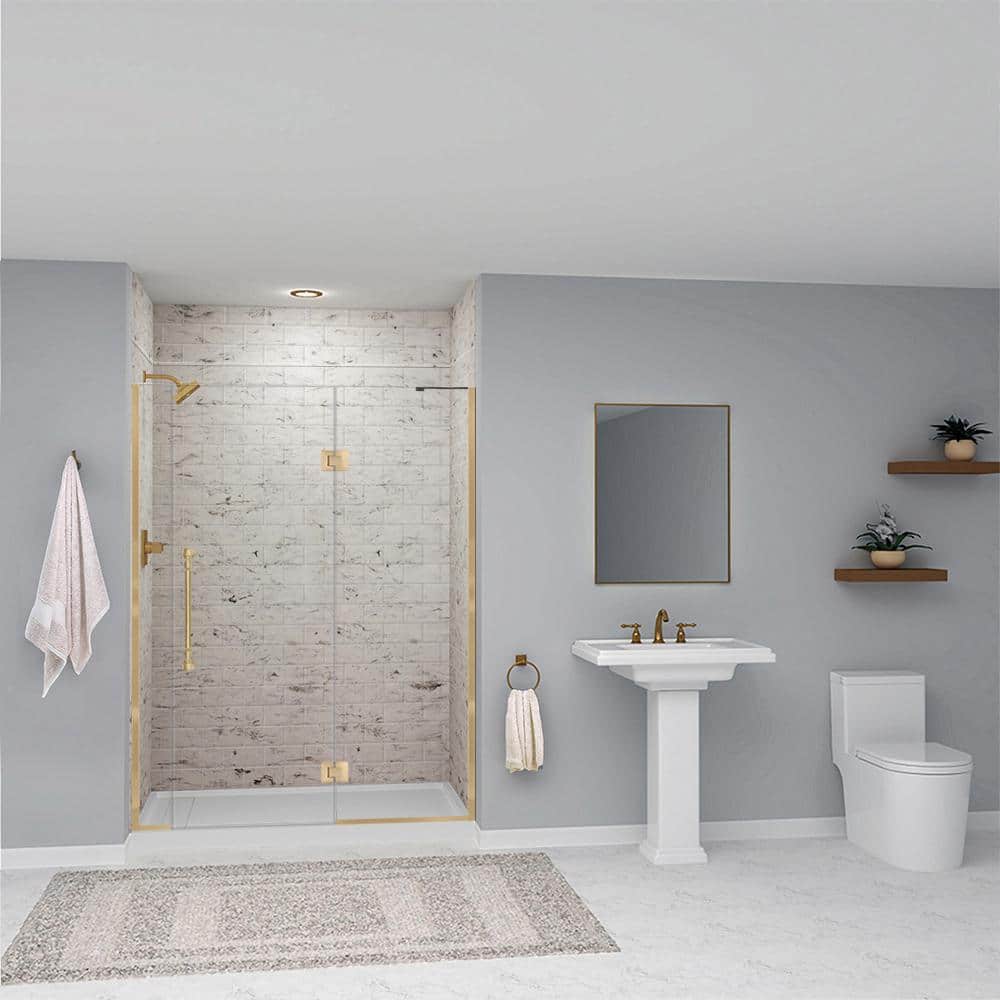 SaraMar Sand Beige 60" x 96" Solid Surface Shower Wall Kit