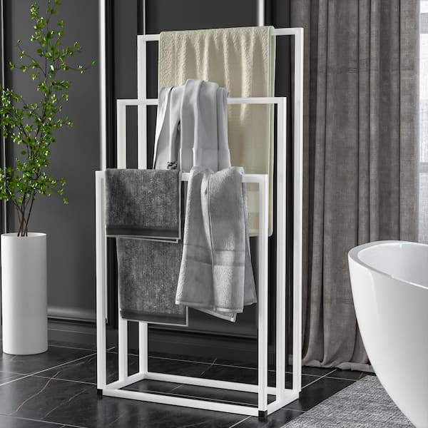 Modern freestanding best sale towel rack