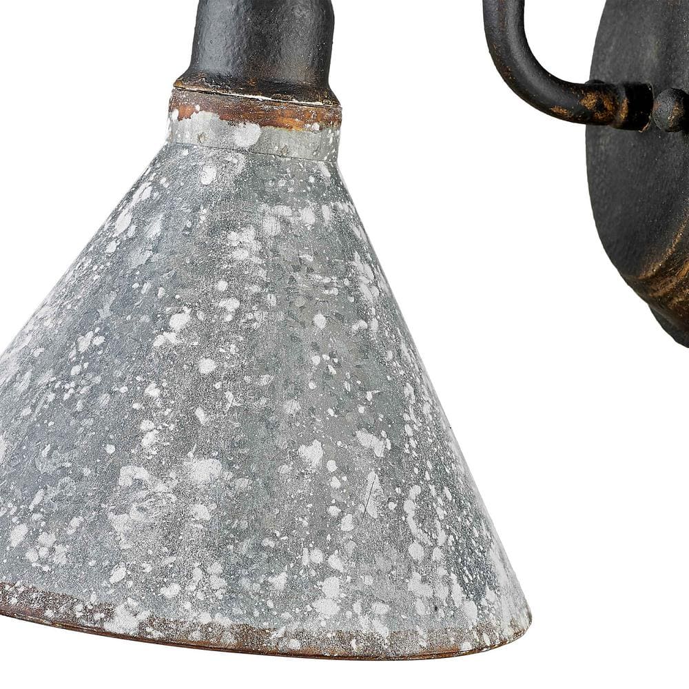 Jasper Antique Black Iron Dimmable Wall Sconce with Gray Shade