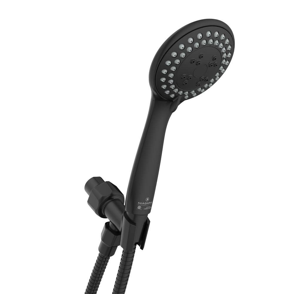 Matte Black Adjustable Handheld Shower Head with Stainless Steel Hose