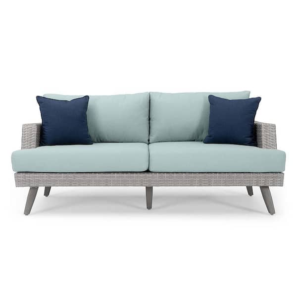 Set Conversation 4-Piece Seating - with RST Home Casual Spa Aluminum Blue Portofino Depot Cushions The Gray Sunbrella HD-840297325482 Patio BRANDS