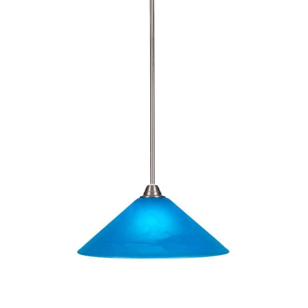 Unbranded Madison 100-Watt 1-Light Brushed Nickel Bowl Mini Pendant Light with Glass Shade
