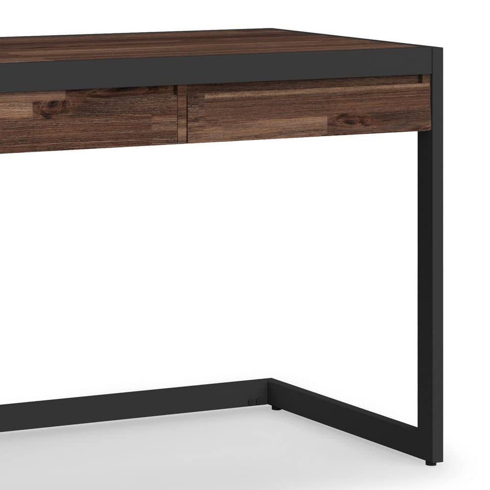 Erina Distressed Charcoal Brown Solid Acacia Large Desk with Drawers