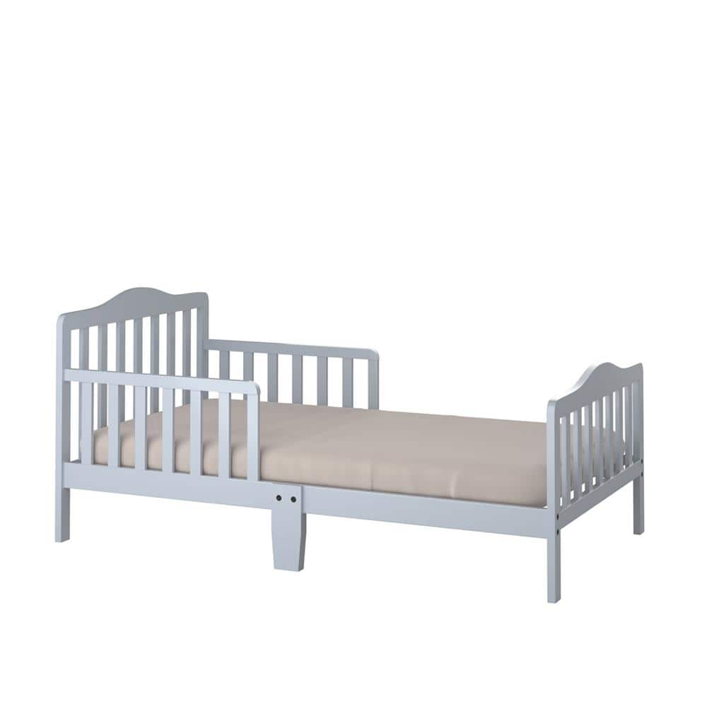 Costway Kids Toddler Wood Bed Bedroom Furniture W/ Guardrails Gray ...