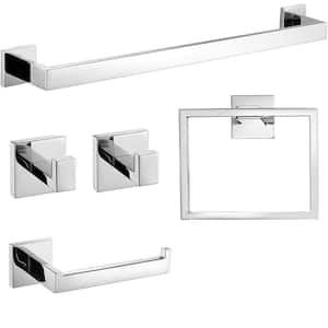 Bathroom Hardware Towel Holder Accessories Set Wall Mounted Towel Rack in Polished Chrome