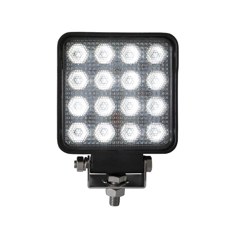 Sleek 4.5" Black Aluminum LED Flood Light with Clear Lens