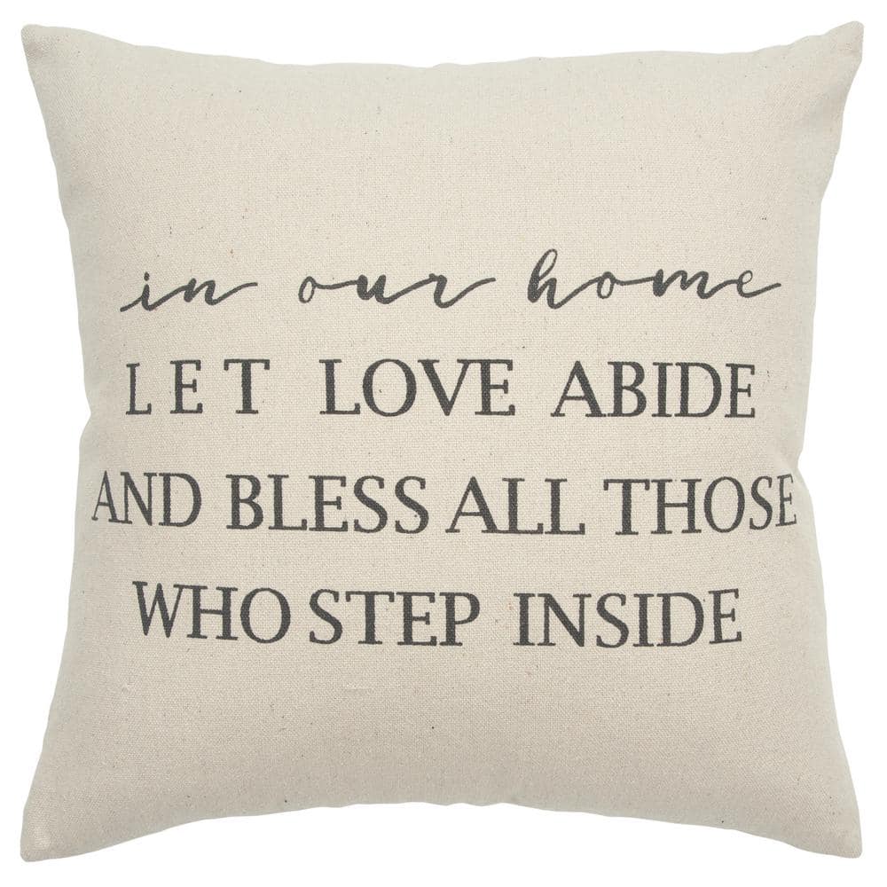 Natural Do Small Things With Great Love Sentiment Cotton Poly Filled 20  in. x 20 in. Decorative Throw Pillow HDWP14981NT002020 - The Home Depot