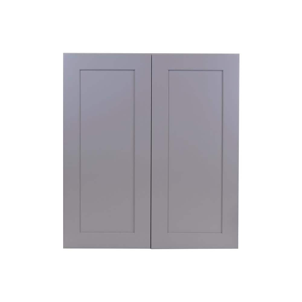 Bremen 24 in. W x 12 in. D x 30 in. H Gray Plywood Assembled Wall Kitchen Cabinet with Soft-Close -  Bremen Cabinetry, SG-W2430