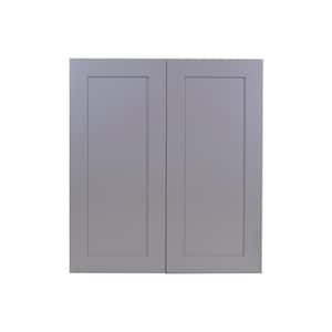 Bremen 24 in. W x 12 in. D x 36 in. H Gray Plywood Assembled Wall Kitchen Cabinet with Soft-Close