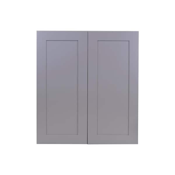 Bremen Cabinetry Bremen 24 in. W x 12 in. D x 36 in. H Gray Plywood Assembled Wall Kitchen Cabinet with Soft-Close