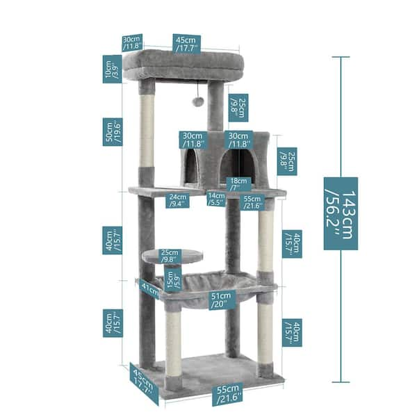 Foobrues Cat Tree for Indoor Cats Multi-Level Cat Tower with Sisal