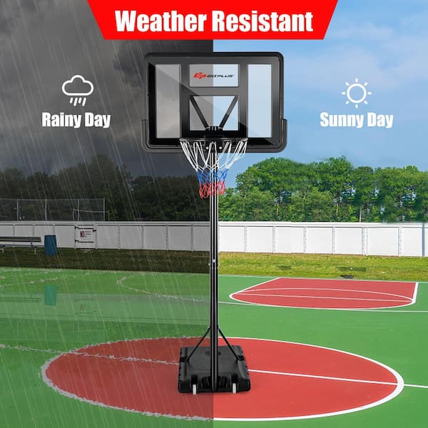 Costway 43.5 in. x 35 in. Portable Basketball Hoop Stand Adjustable Height  with Shatterproof Backboard Wheels SP37743 - The Home Depot