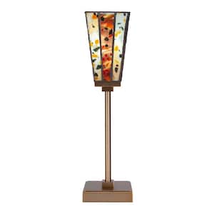 Quincy 18 in. New Age Brass Accent Lamp with Glass Shade