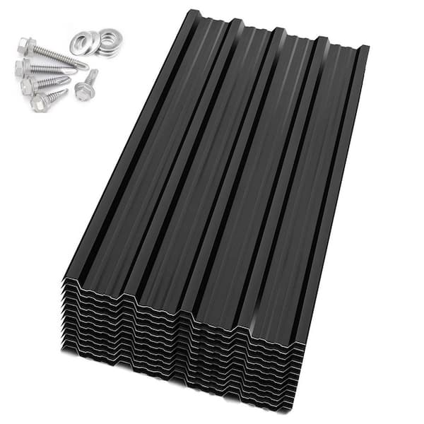 1.47 ft x 3.54 ft 10PCS Galvanized Steel Roof Panel Raised Rib
