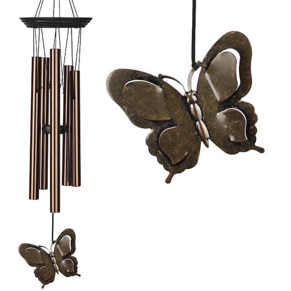 WOODSTOCK CHIMES Signature Collection, My Butterfly Chime, 21 in. Bronze Wind Chime