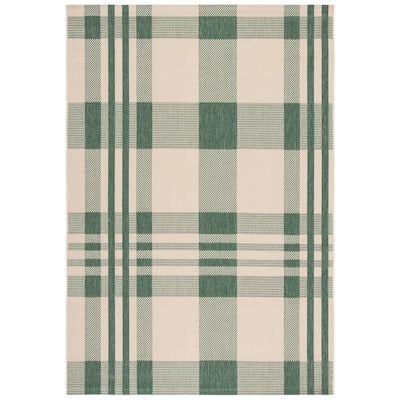 Debao Buffalo Plaid Outdoor Rug, 3x5 Blue and White Checkered Door