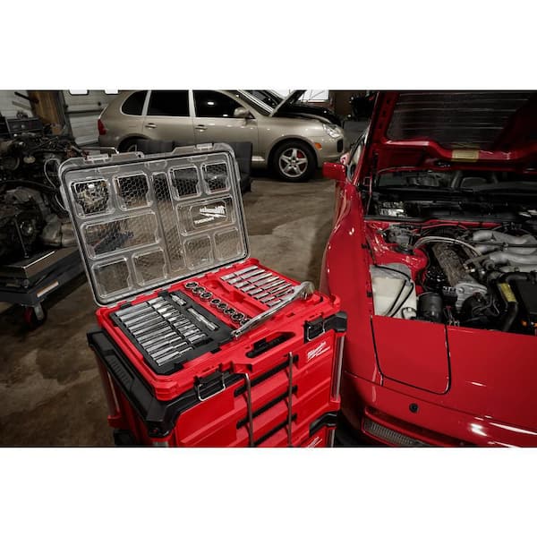 1/2 in. Drive SAE/Metric Ratchet and Socket Mechanics Tool Set with PACKOUT Case (47-Piece)