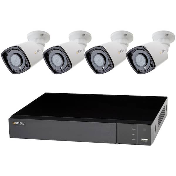 Q-SEE 8-Channel 1080p 2TB NVR with 4 Wired IP HD Color Night Vision Bullet Cameras