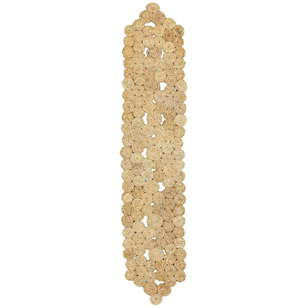 Rustic Natural 1 ft. 4 in. x 6 ft. 8 in. Organic Jute Table Runner