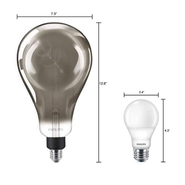 Philips 25-Watt Equivalent A50 Dimmable Modern Glass Edison LED Large Light Bulb Cool White (4000K)