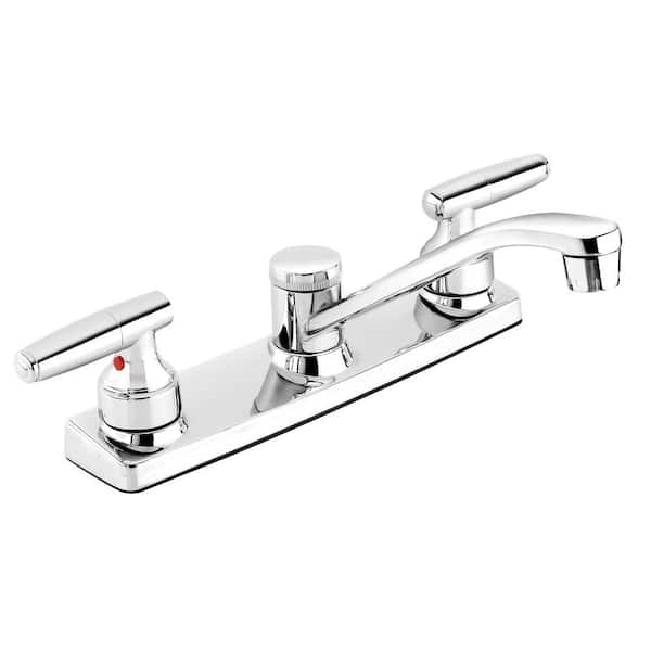 KEENEY Belanger 2-Handle Standard Kitchen Faucet in Polished Chrome