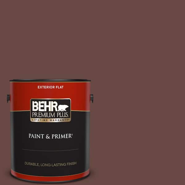 BEHR PREMIUM PLUS 1 gal. #700B-7 Wild Manzanita Flat Exterior Paint & Primer