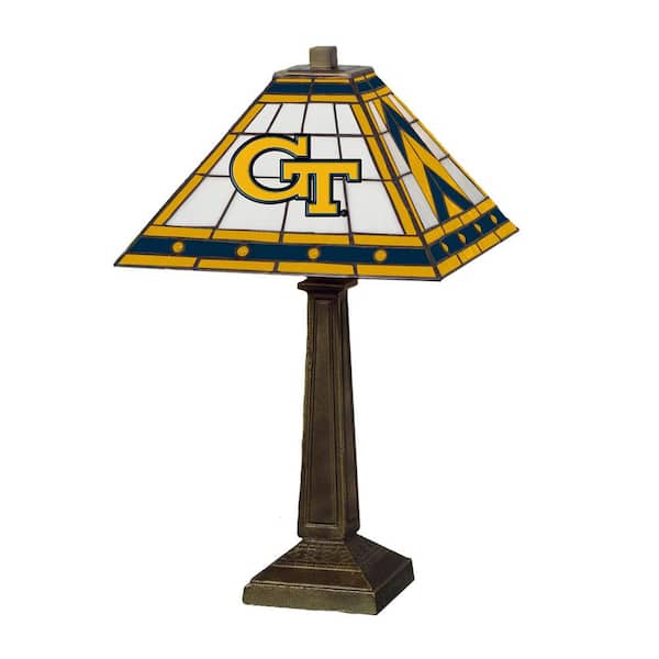 The Memory Company NCAA - 23 in. Antique Bronze Stained Glass Mission Lamp- Georgia Tech
