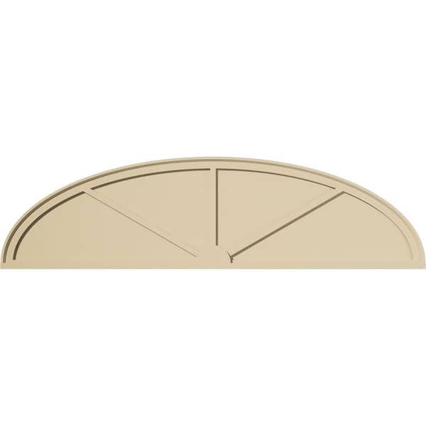 Ekena Millwork 74-in W x 19-1/2-in H x 2-in P Elliptical 3-SpokeSignature Urethane Pediment, Primed Tan