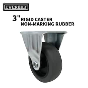 3 in. Gray Rubber Like TPR and Steel Rigid Plate Caster with 175 lb. Load Rating