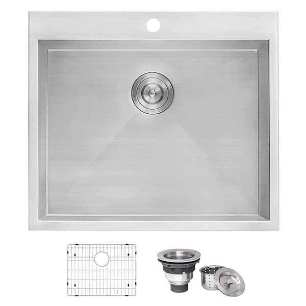 Forma 12 in. D X 22 in. D Drop-in Laundry Utility Sink 16 Gauge Stainless Steel