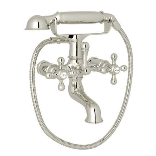 ROHL Arcana 2-Handle Wall Mounted Roman Tub Faucet in. Polished Nickel