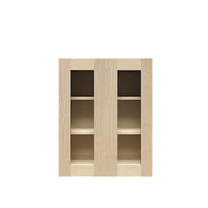 Lancaster Shaker Assembled 30 in. x 30 in. x 12 in. Wall Cabinet with 2 Mullion Doors in Natural Wood