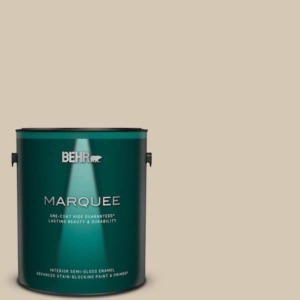BEHR MARQUEE 1 gal. #MQ3-10 French Beige One-Coat Hide Semi-Gloss Enamel Interior Paint & Primer