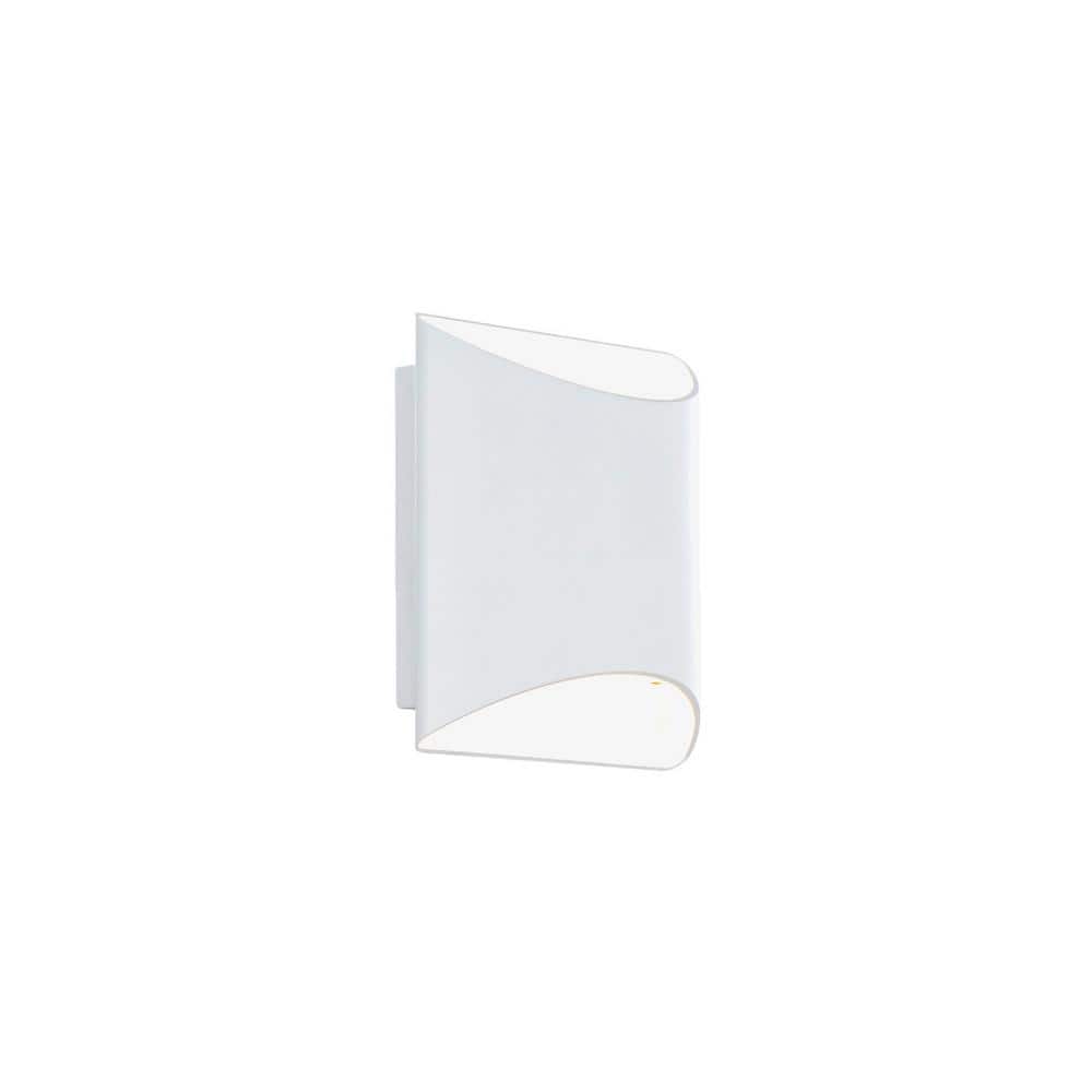 Duet 6 in. 2-Light Hardwired LED Wall Sconce 3-CCT 2700K-3000K-3500K Set to 3000K in White price history on PriceWatchPro