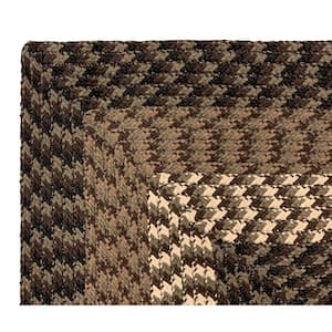 Alpine Braid Collection Chocolate Stripe 24" x 68" x 68" L-Shape 100% Polypropylene Reversible Indoor Area Rug